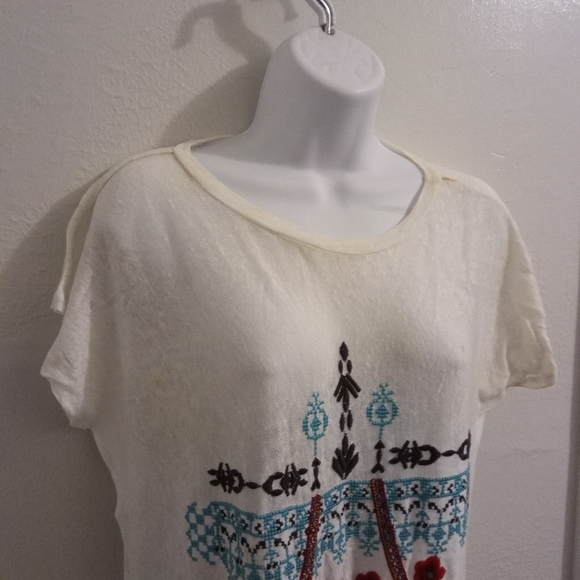 Johhny Was White Embroidered Linen Dress Xtra Smal - Picture 5 of 6